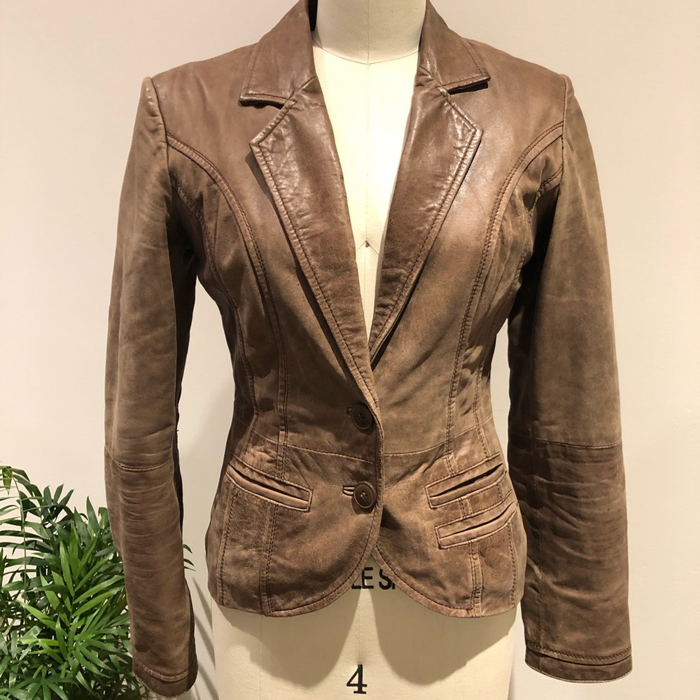 Brown Leather Jacket - image 3